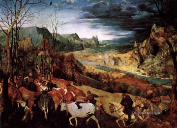 company of captain reinier reael known as themeagre company Painting - The Return of the Herd Flemish Renaissance peasant Pieter Bruegel the Elder